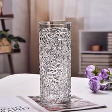 10-Inch Large Vase,Thick Weighted Clear Cylinder Glass Vases for Tables Cente...