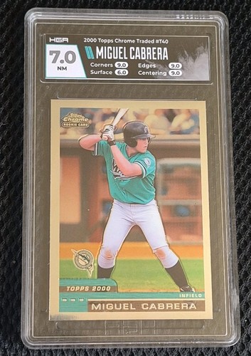 2000 Topps Chrome Traded Miguel Cabrera Rookie RC #T40 HGA 7 NM  Marlins - Picture 1 of 2