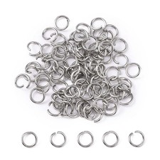 86pcs Open Jump Rings Connectors Stainless Steel for Craft Jewelry Link Keychain