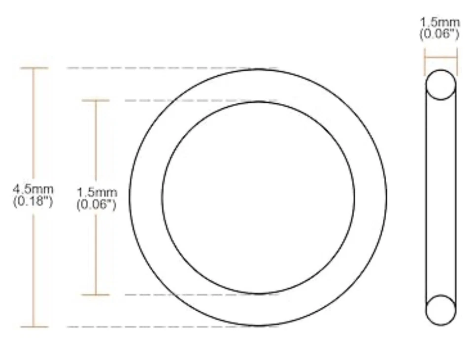10x Juntas tóricas para joyería piercing 14G - ombligo, lengüeta, industrial, labret, pezón Foto 2 de 3