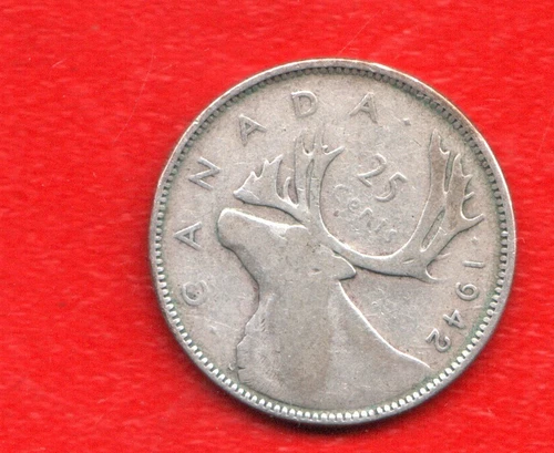 CANADA 25 CENTS 1942  SILVER