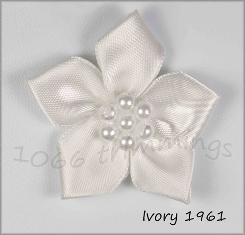 20 Satin Ribbon Poinsettia Flowers Bows with Beads - Picture 30 of 48