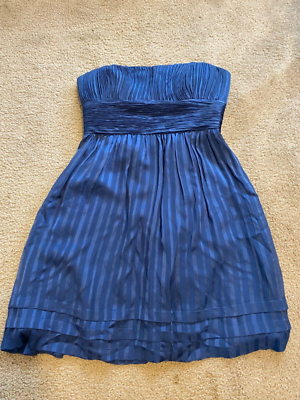 BCBGMAXAZRIA Y2K Blue Silk Backless formal Asymmetrical Midi Dress 4P  Petite | eBay