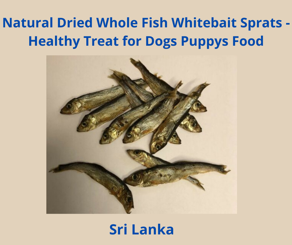 Natural Dried Whole Fish Whitebait Sprats - Healthy Treat for Dogs Puppys Food