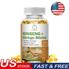 120 Ginseng&Ginkgo Biloba Capsules Boost Memory Increase Energy Reduce Anxiety