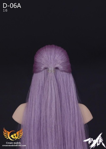 1/6 Head Sculpt Princess Beauty Girl Purple Hair For 12'' Female Action Figure - Picture 7 of 7