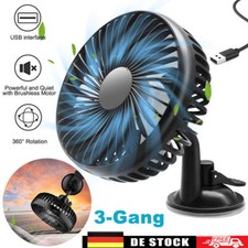 12V-24V USB Ventilator Lüfter mit Saugnapf Mini Tischventilator für Auto PKW KFZ