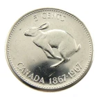 1967 Canada Five 5 Cents Nickel Uncirculated Coin Fresh From New Roll A259