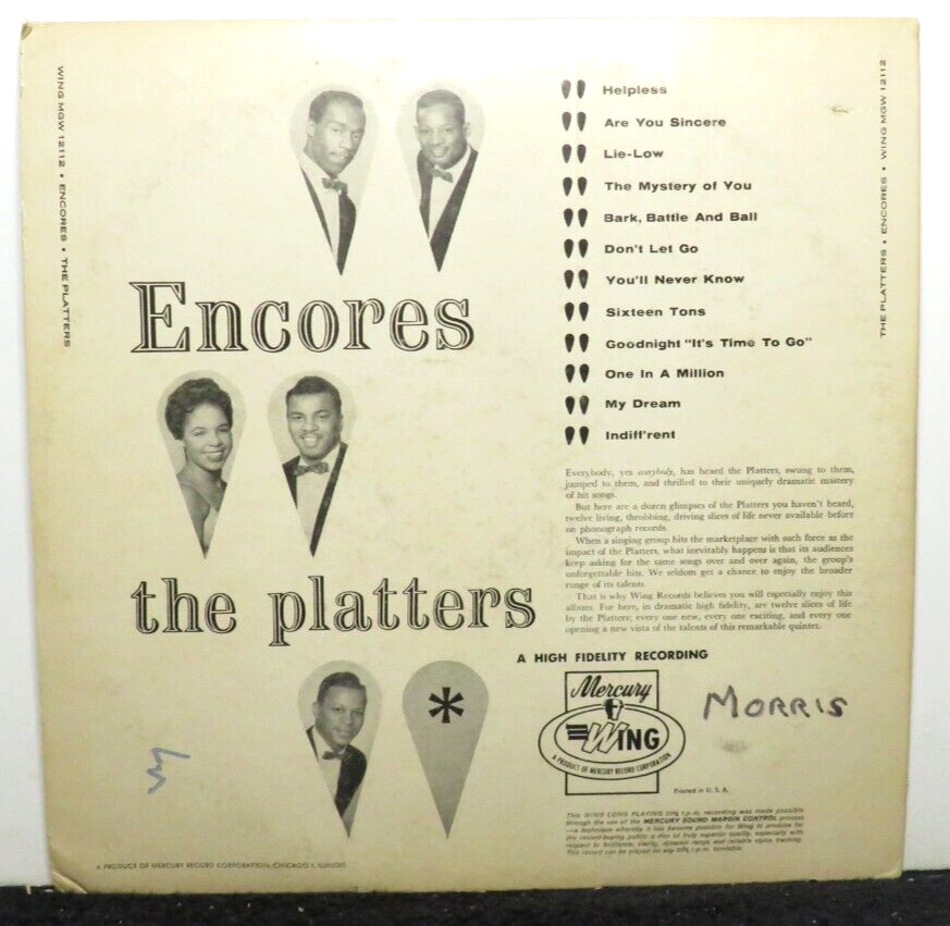 THE PLATTERS ENCORES (VG) MGW12112 LP VINYL RECORD eBay