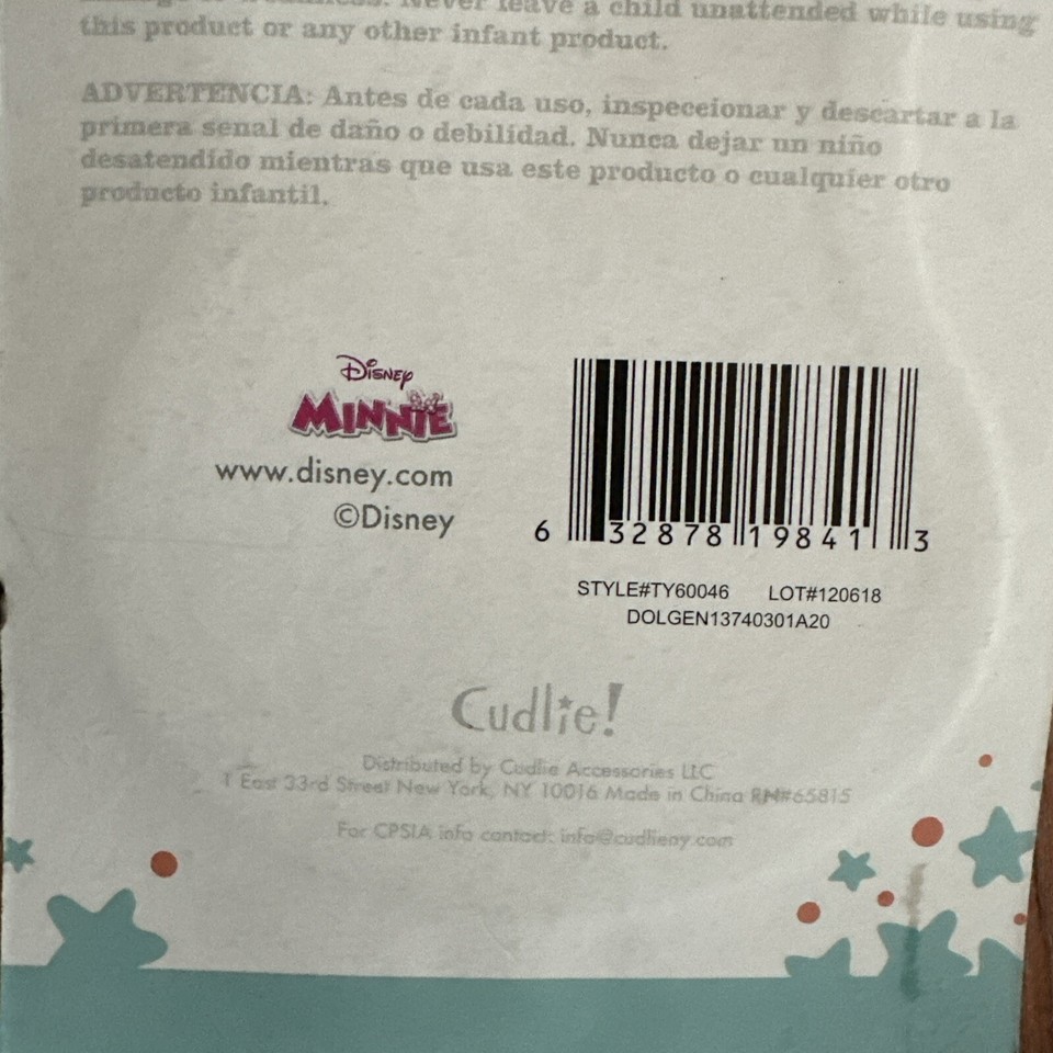 💝NIP 2 New Disney Minnie Mouse BPA FREE Baby Rattle Pink White Babies