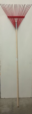 Vintage Leaf Rake 68'' Handle 22 Steel Tines Ace Hardware #74978 Lightweight