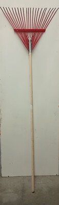 #ad Vintage Leaf Rake 68quot; Handle 22 Steel Tines Ace Hardware #74978 Lightweight $18.00