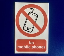 NO CELLULARE ADESIVO INGRESSO PARETE PORTA PUB NEGOZIO BUSINESS RISTORANTE GALLERIA