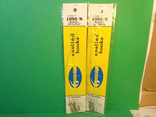 Ganchos para pulpo de níquel gitano escindido talla 1 #1090/N, 10 paquetes/60 ganchos totales (Nuevos) - Imagen 2 de 7
