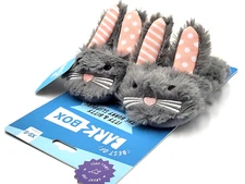 Bark Box Itty & Bitty The Bunny Slippers Plush Squeaky Dog Play Toy
