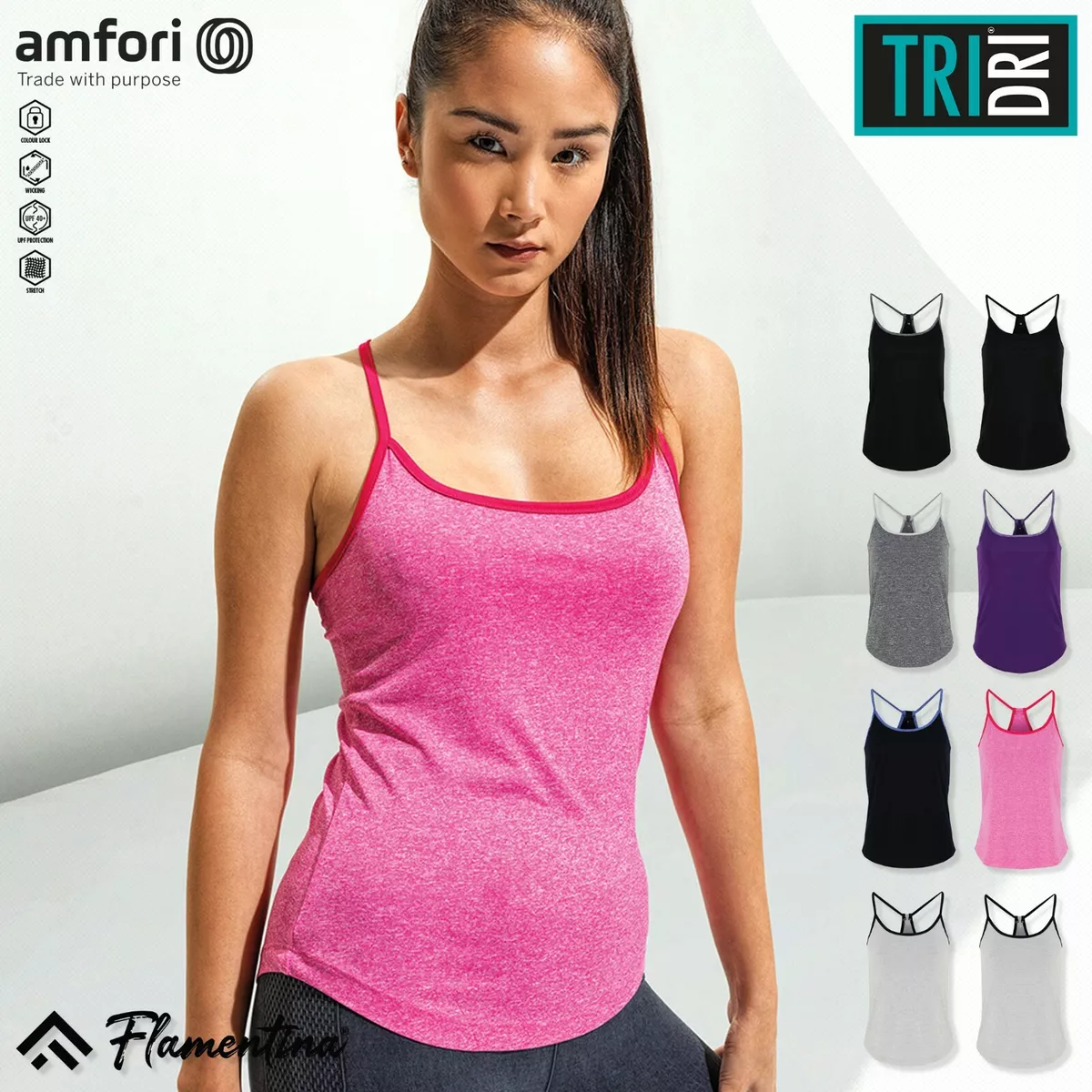 Adjustable Thin Straps Removeable Yoga Top Halter Neck Multi-Way