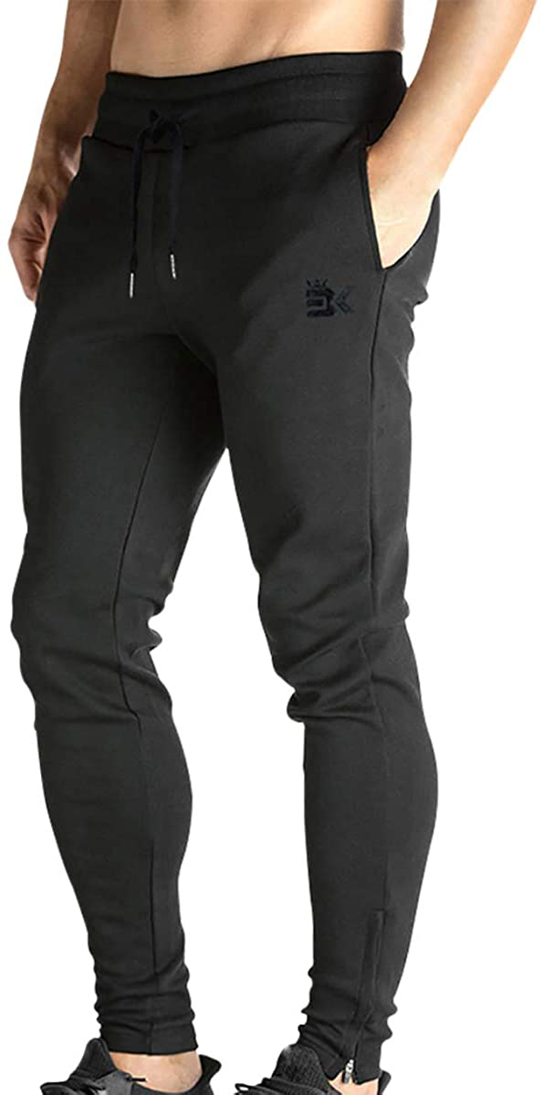 Brokig Mens Zip Joggers Pants Casual Gym Workout Track Pants