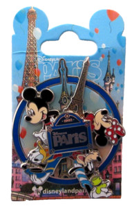 DLRP 2018 FAB 4 MICKEY, MINNIE, DONALD & GOOFY EIFFEL TOWER SPINNER PIN  #128301
