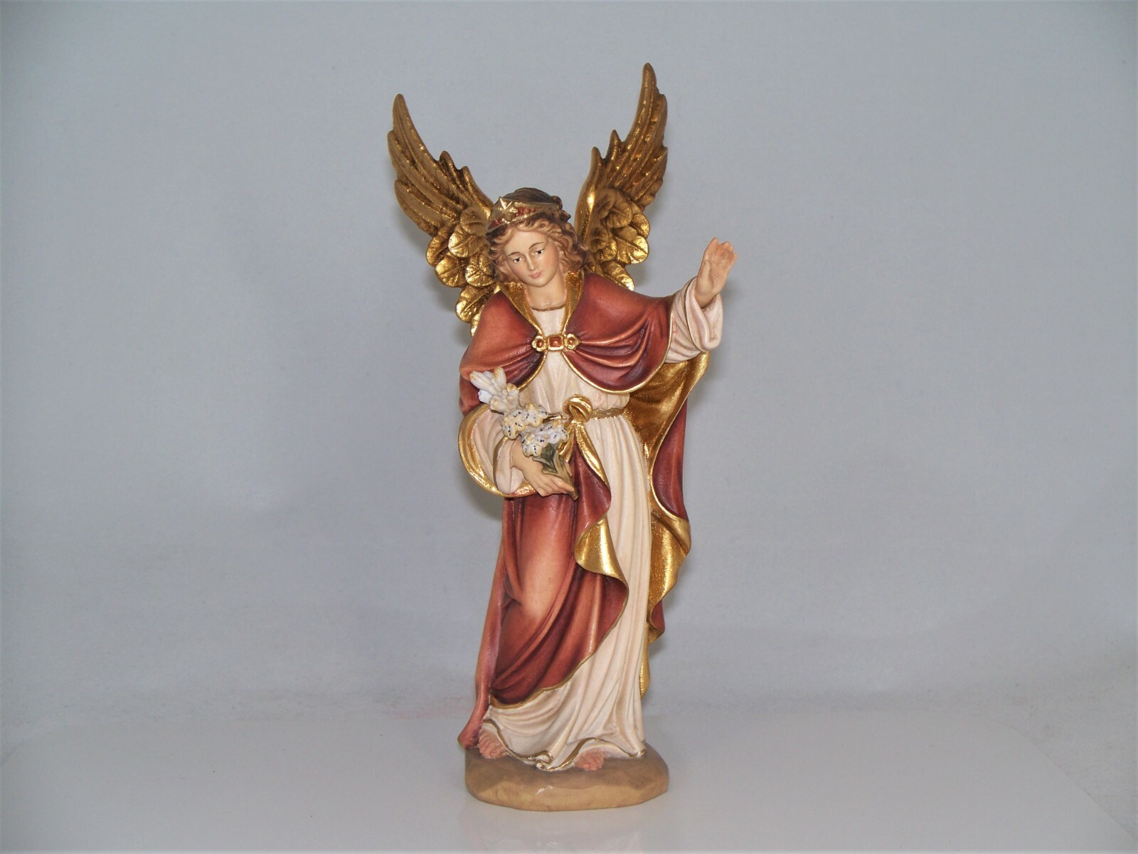 Holz Figur HL. SCHUTZENGEL / ERZENGEL GABRIEL geschnitzt H 25/21cm rot neu  Engel - Shopping.com, image size:1600x1200