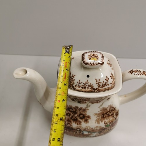 Vintage Antique Rare Alfred Meakin Staffordshire Tonquin Cream Brown Coffee Pot - Picture 13 of 13