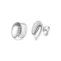 Ohrschmuck Ohrstecker 925 Sterling Silber Poliert Glanz Matt Zirkonia Weiß Damen