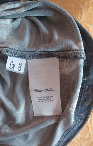 T-Shirt Damen von Fadenmeister, Größe 40, Viskose, grau-weißer Blumendruck - Bild 6 von 10