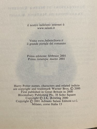 J.K. Rowling - HARRY POTTER E IL CALICE DI FUOCO - 1a edizione Salani 2001 - Foto 10 di 12
