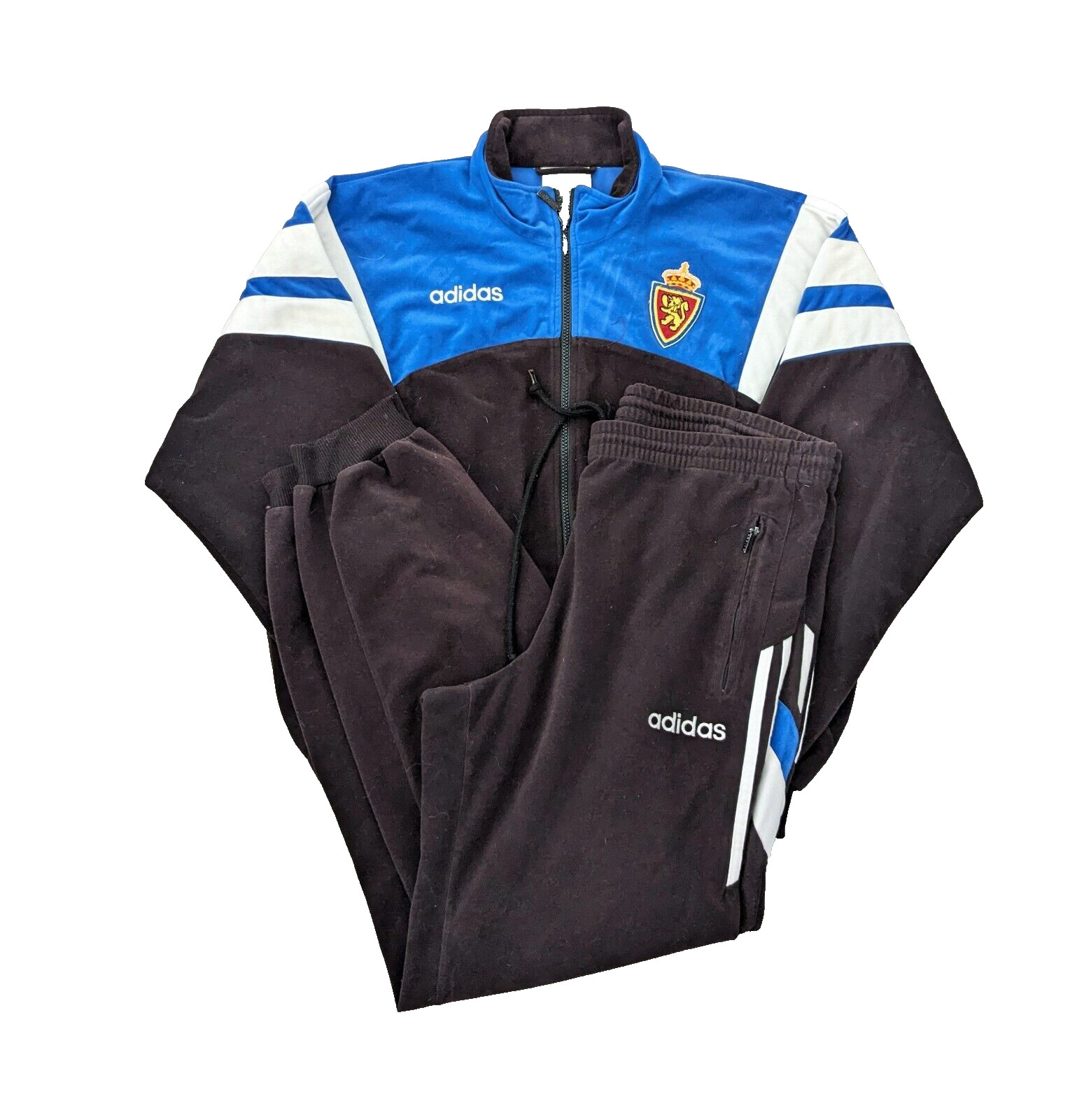 Adidas Real zaragoza Vintage retro 90s Football Soccer Track suit Mens size M