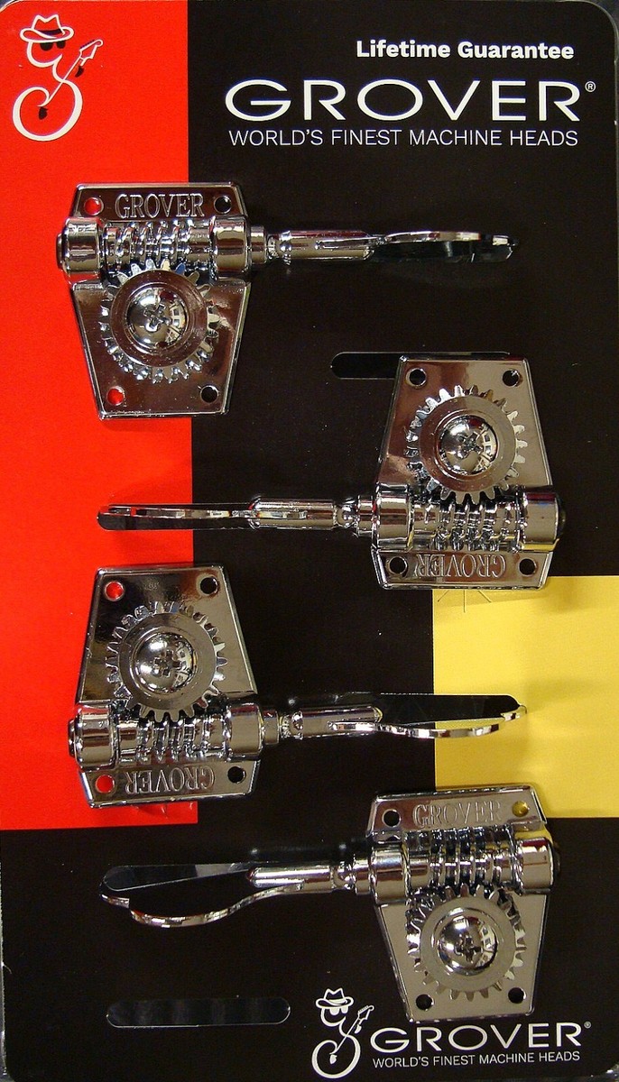 Grover Gv142c Vintage Bass Machine Heads - Chrome Tuners 2 per