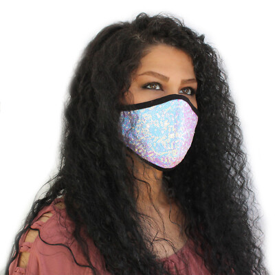 Women Orange Halloween Sequin Glitter Sparkly Mask Wild Orange Mask For Girls