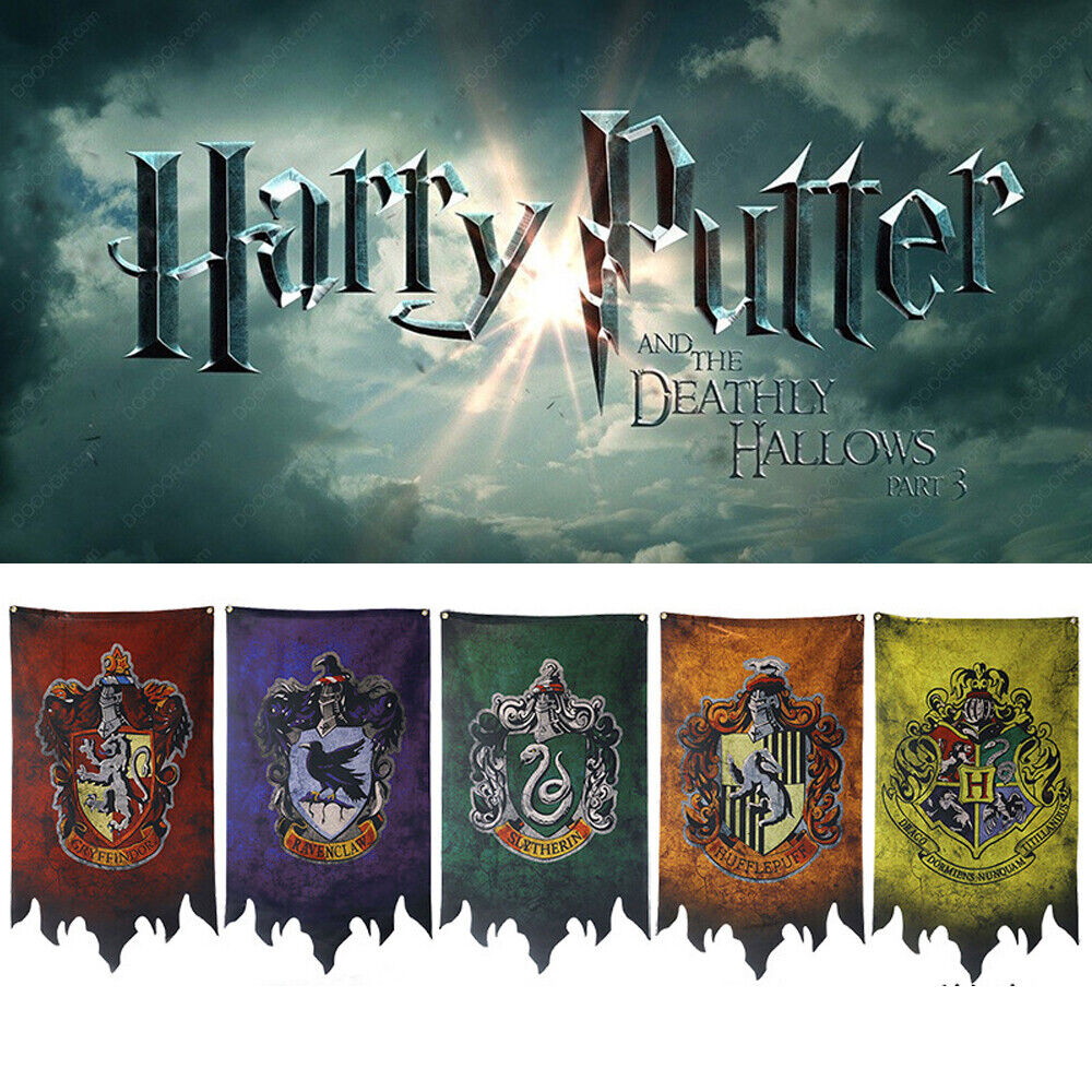 literalmente República He reconocido Harry Potter Banner Hogwarts Flag Gryffindor Slytherin Ravenclaw Hufflepuff  Gift | eBay