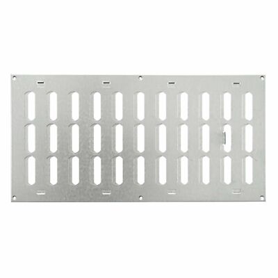 Lüftungsgitter aus verzinktem Stahl / 400 mm x 200 mm / mit Rolladen-Flachkanalabdeckung