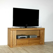 Massivholz TV-Kommode Wildeiche geölt TV Lowboard Fehrnse-Anrichte Phono-schrank