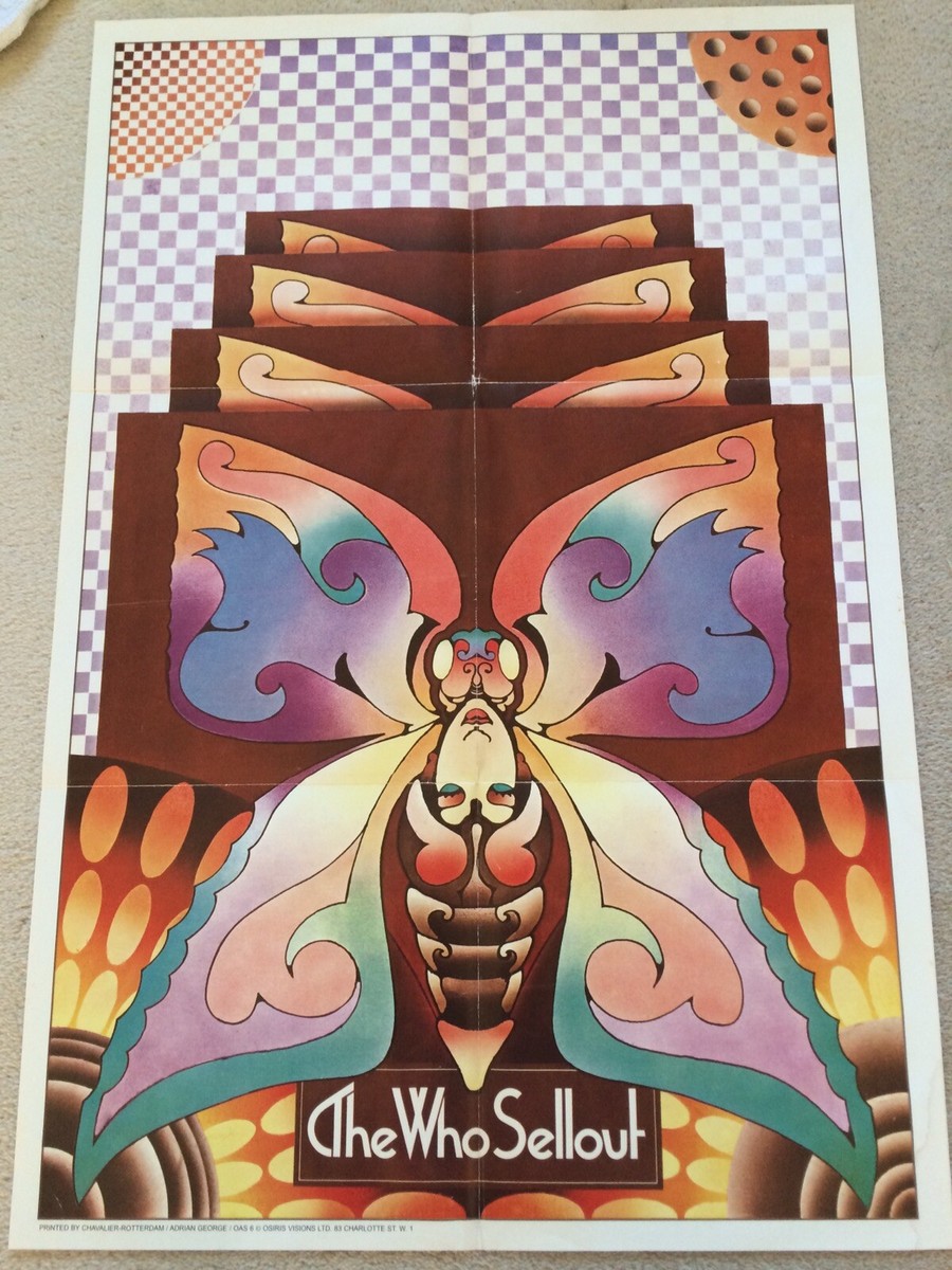 The Who,The Who Sell Out,POSTER,STICKER, MONO, EX+/VG+,Psychedelic