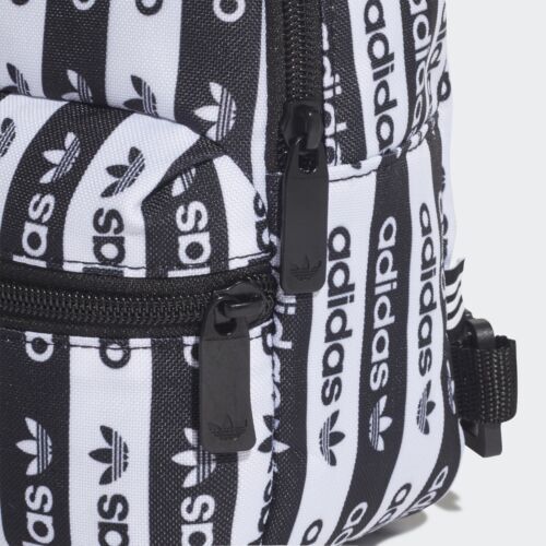FREE SHIPPING NWT Adidas Black And White Logo Mini Backpack Defect - Picture 3 of 12