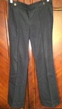 Ann Taylor Women's Size 6 Dress Pants Mid Rise Flat Front Black Straight Leg