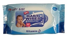 Happy Baby Baby Wipes  80 wipes - soft and thick wet towels. Alcohol free 