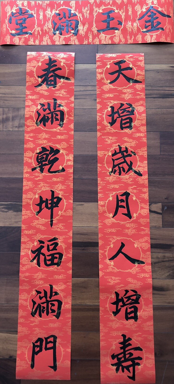 2025 Year of Snake Handwritten Set Of 3 Couplets Wall Decoration蛇年3件手寫春聯.春12天增歲月