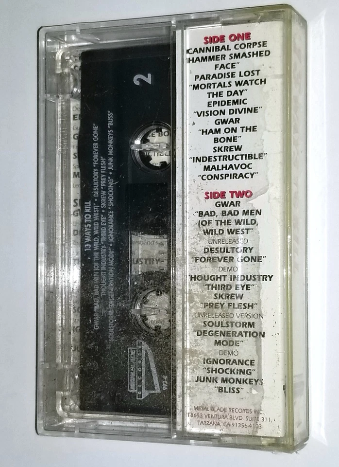 METAL BLADE SEALED 1992 TAPE CASSETTE GWAR CANNIBAL CORPSE THRASH DEATH HEAVY 45 - Image 3 of 4