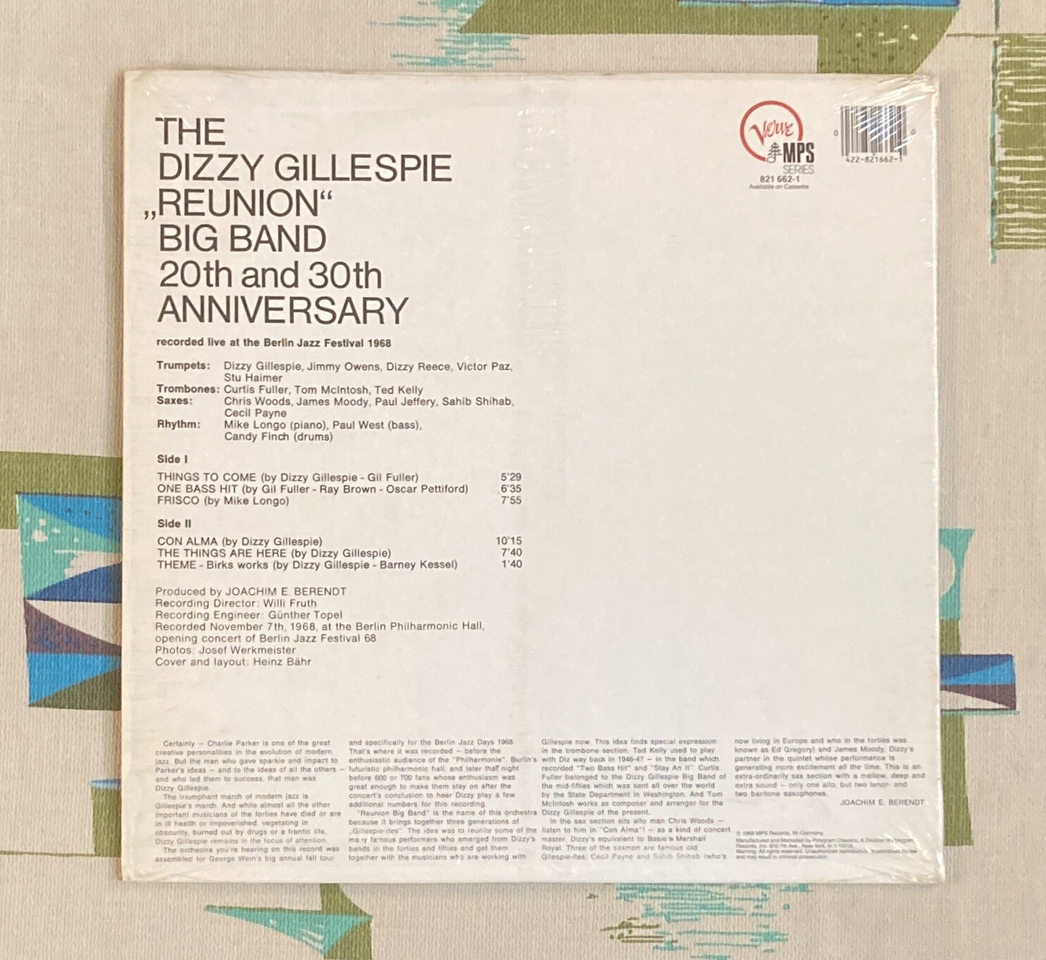 The Dizzy Gillespie Reunion Big Band LP 20th & 30th Anniversary M/M ...