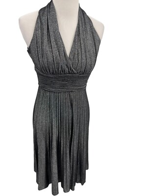 Evan Picone Silver Metallic & Black Formal Evening Halter Dress Womens Petite 4P | eBay Evan Picone Silver Metallic & Black Formal Evening Halter Dress Womens Petite 4P | eBay