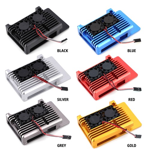 Aluminum Case with Dual Fan Armor Case Compatible for Raspberry Pi 4 Model/Pi 4B - Afbeelding 2 van 18