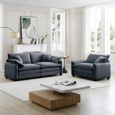 Modern Living Room Sofa Two Pieces Set, Suitable for Living room and Small Apar