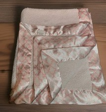 Little Giraffe Pink Swirl Trim Satin Border Baby Blanket