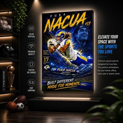 Puka Nacua Rams Fan Poster or Canvas - Puka Nacua Los Angeles Rams Wall Art