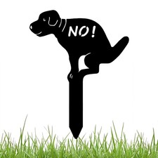 No Pooping Dog Yard Sign, Metal No Peeing Dog Sign with Stake for Grass Lawn,...