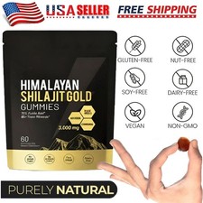 Shilajit 60 Gummies,Shilajit Micronutrient Supplement,Himalayan Premium US Stock