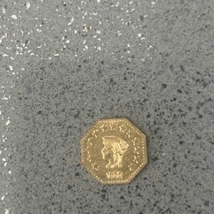 1855 C Gold Octag Liberty Bear BU  Half Dollar Fractional super rare high value￼