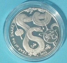 2025 Year of the Snake from ASAHI .999 Silver 1 oz Round
