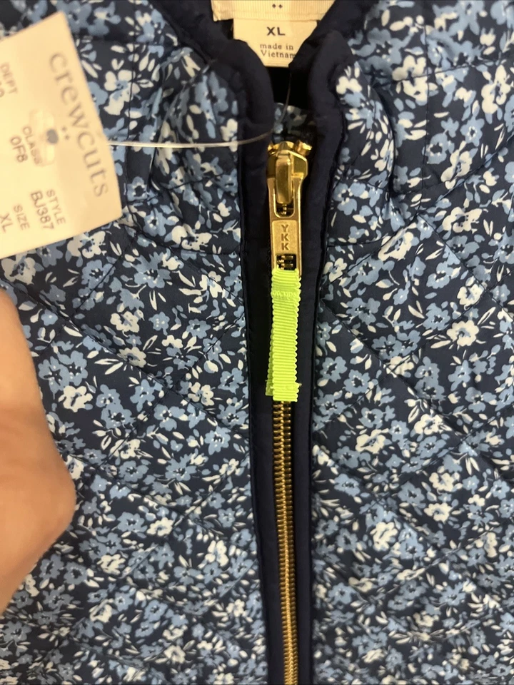 Chaleco Floral Azul Marino Crewcuts Talla XL NUEVO CON ETIQUETAS Primavera Otoño Clásico Preppy Niñas NUEVO RARO Foto 3 de 4